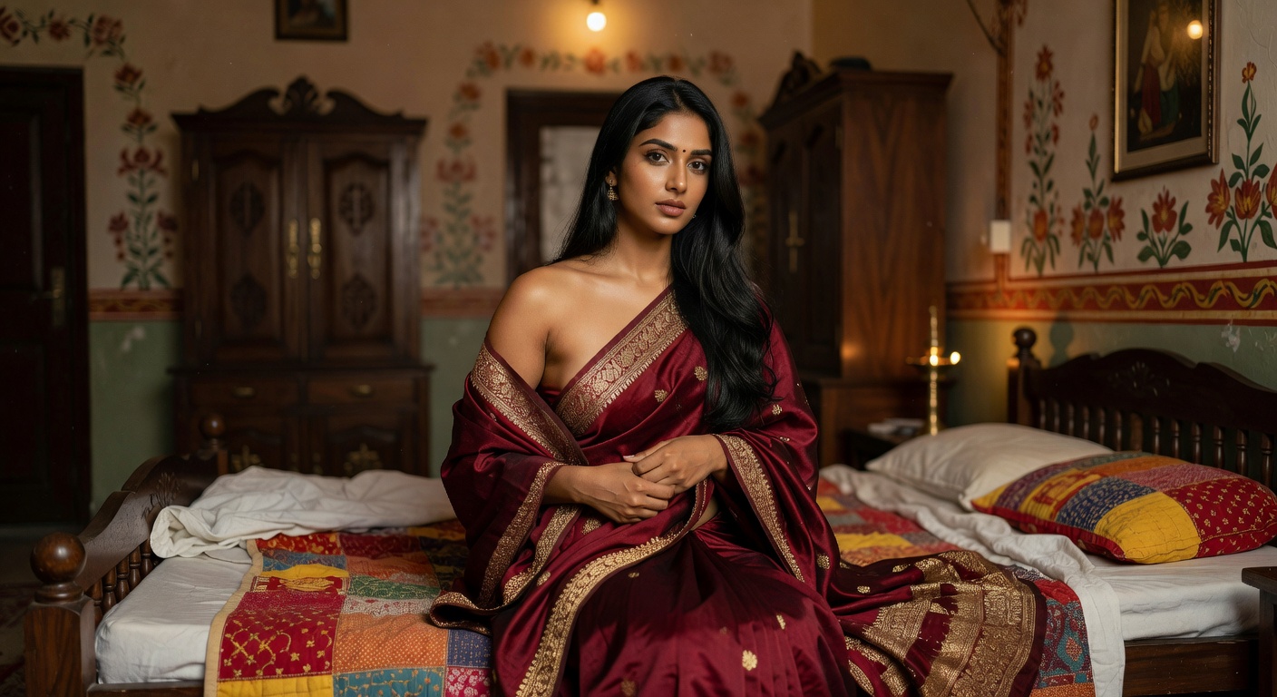 Sexy Desi Babe Undressing — Saree Strip - photo 3