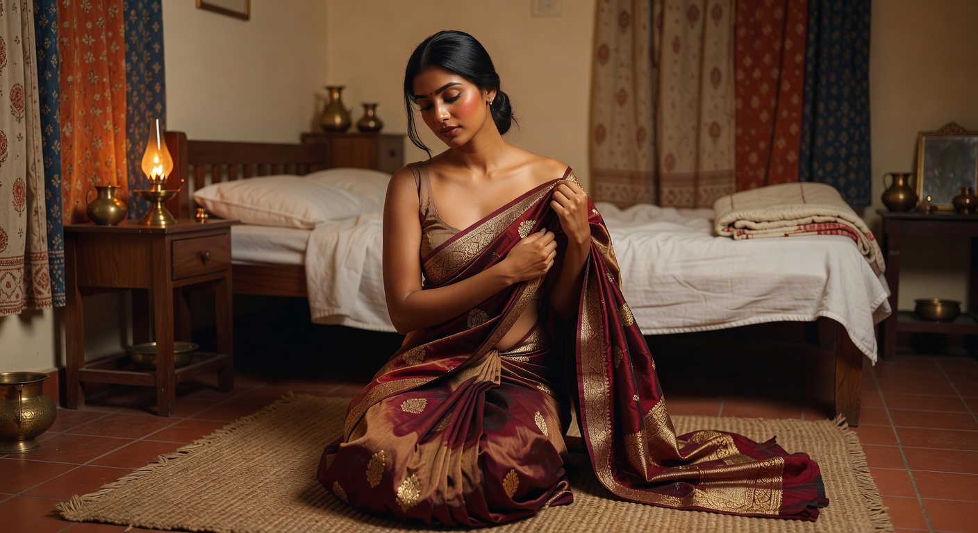 Sexy Desi Babe Undressing — Saree Strip - photo 7