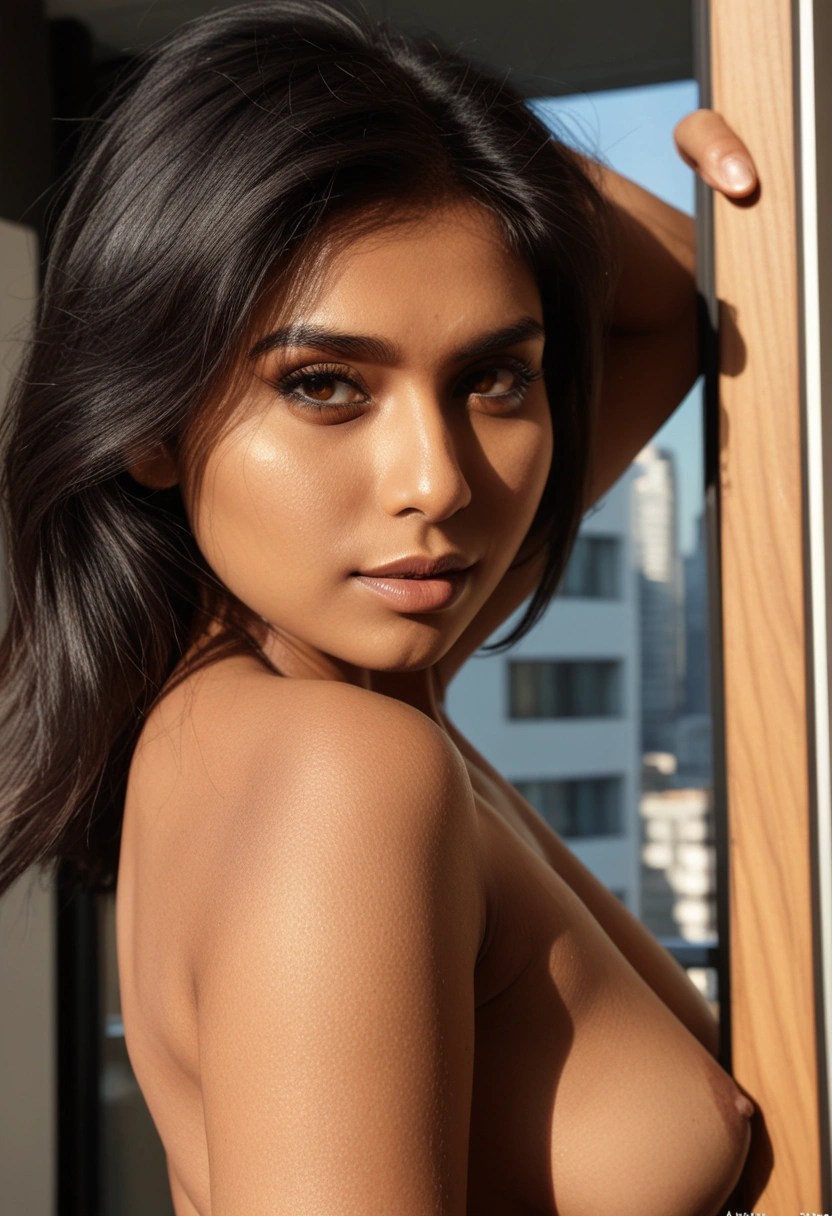 Deepa Kolkata NRI strips for steamy mirror selfies at home